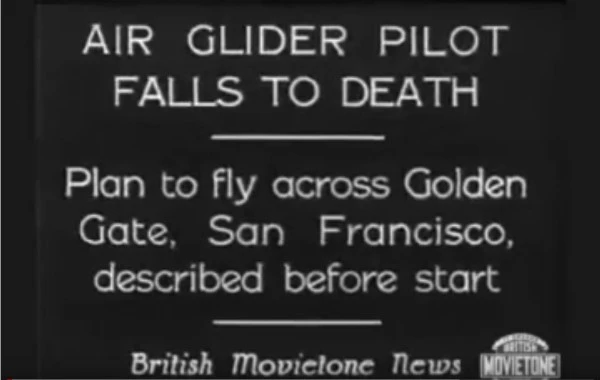 1930 Air Glider Falls to Death